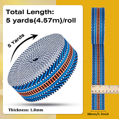 5 Yards Ethnic Style Polyester Jacquard Stripe Ribbons&nbsp;SRIB-WH0011-159C