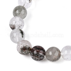 Natural Green Lodolite Quartz Round Beaded Stretch Bracelets for Men Women&nbsp;G-N349-10C