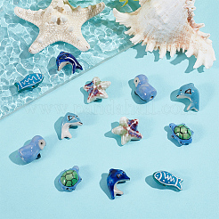 12Pcs 6 Styles Animals Handmade Porcelain Beads&nbsp;PORC-PA0001-59