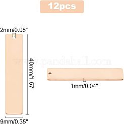 201 Stainless Steel Rectangle Stamping Blank Tag Pendants&nbsp;STAS-UN0016-12RG