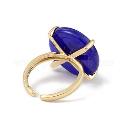Lampwork Evil Eye Open Cuff Ring&nbsp;RJEW-C051-01G-07