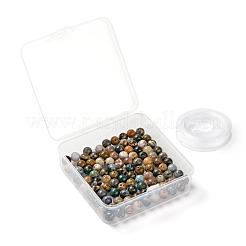 100Pcs 8mm Natural Ocean Agate/Ocean Jasper Round Beads&nbsp;DIY-LS0002-59