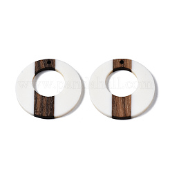 Opaque Resin & Walnut Wood Pendants&nbsp;X-RESI-T035-23