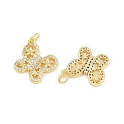 Brass Micro Pave Clear Cubic Zirconia Pendants&nbsp;CU-CBAFB88-05G