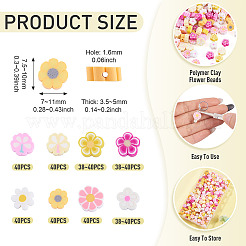 200Pcs 5 Colors Handmade Polymer Clay Bead&nbsp;CLAY-TA0002-14