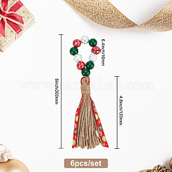 Christmas Theme Wood Beaded Napkin Ring&nbsp;AJEW-AB00034