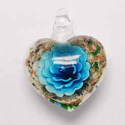 Handmade Gold Sand Lampwork Pendants&nbsp;LAMP-S094-2-B