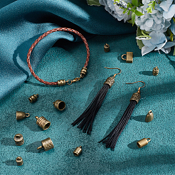120Pcs 10 Styles Tibetan Style Alloy Cord Ends&nbsp;TIBE-PH0002-20