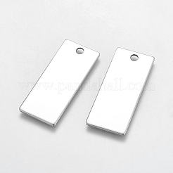 Tarnish Resistant 304 Stainless Steel Rectangle Pendants&nbsp;STAS-R058-02