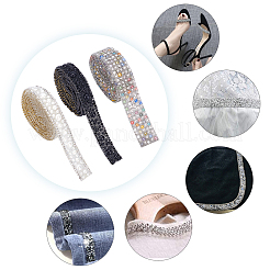 3Yards 3 Style Plastic Glitter Hotfix with Resin Rhinestone&nbsp;DIY-BC0003-35