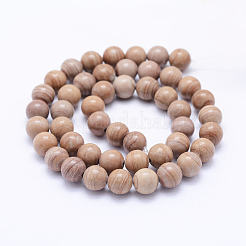 Natural Red Line Jasper Beads Strands&nbsp;X-G-F531-8mm-N