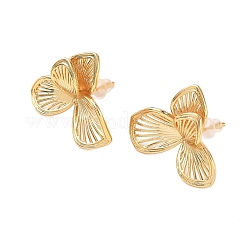 Brass Leaf Stud Earrings&nbsp;EJEW-D337-11G