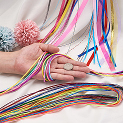 16 Bags 16 Style Metallic/Polyester/Organza/Yarn Cords Cords Hair Braiding String&nbsp;OHAR-KS0001-01