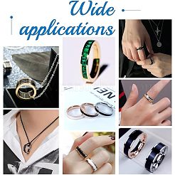 20Pcs 5 Style 201 Stainless Steel Grooved Finger Ring Settings&nbsp;STAS-UN0040-17