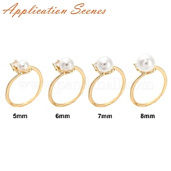 Brass Micro Cubic Zirconia Cuff Finger Ring Settings&nbsp;KK-N231-155-NF