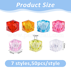 350Pcs 7 Colors Transparent Acrylic Beads&nbsp;TACR-DC0001-12