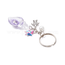 Alloy Acrylic Shell Shape Keychains&nbsp;KEYC-JKC01322-03