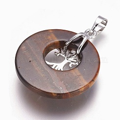 Natural Tiger Eye Pendants&nbsp;G-F573-C15