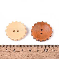 Spray Painted Natural Wood Buttons&nbsp;WOOD-T032-34M