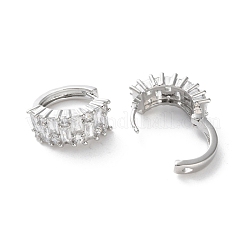 Rack Plating Brass Clear Cubic Zirconia Hoop Earrings&nbsp;EJEW-S241-07P