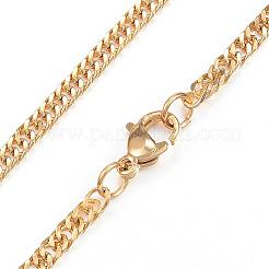 304 Stainless Steel Curb Chain Necklaces&nbsp;NJEW-G283-03G