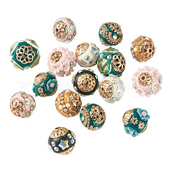 16Pcs 8 Styles Handmade Resin Indonesia Round Beads&nbsp;IPDL-TA0001-07