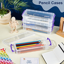 Rectangle Plastic Pencil Case&nbsp;AJEW-WH0596-276D