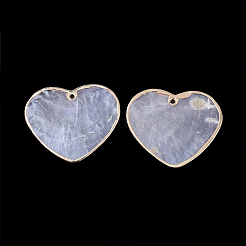 Edge Golden Plated Capiz Shell Pendants&nbsp;X-SHEL-S276-35