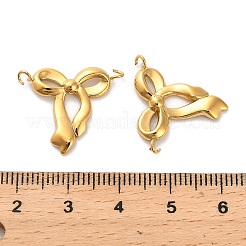 304 Stainless Steel Bowknot Connector Charms&nbsp;STAS-R160-01G