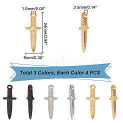12Pcs 3 Style 304 Stainless Steel Pendants&nbsp;STAS-UN0042-75