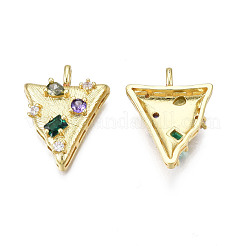 Brass Micro Pave 
Cubic Zirconia Pendants&nbsp;ZIRC-N039-224