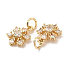 Rack Plating Brass Micro Pave Cubic Zirconia Pendants&nbsp;X-KK-E081-16G