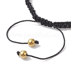 Sport Theme Acylic & Alloy Braided Bead Bracelet&nbsp;BJEW-JB10122-01