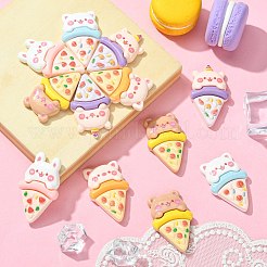 30Pcs 5 Styles Opaque Resin Imitation Animal Pizza Cabochons&nbsp;RESI-CJ0003-67