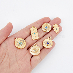 12Pcs 6 Style Eye Theme 304 Stainless Steel Pendants&nbsp;STAS-DC0012-68