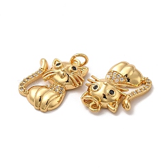 Brass Micro Pave Cubic Zirconia Pendants&nbsp;KK-E068-VB788-2