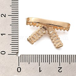 Rack Plating Brass Clear Cubic Zirconia Bowknot Connector Charms&nbsp;KK-H508-24KCG