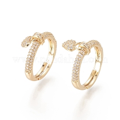 Adjustable Brass Micro Pave Cubic Zirconia Rings&nbsp;RJEW-F101-05G
