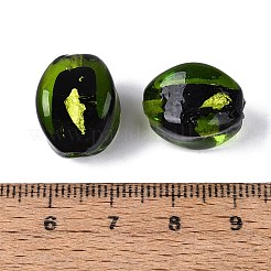 Handmade Silver Foil Glass Beads&nbsp;FOIL-N034-01E