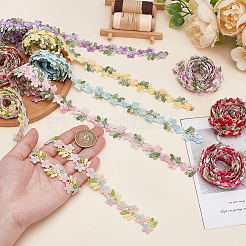 9 Yards 9 Colors Flower Polyester Embroidery Lace Ribbon&nbsp;OCOR-WR0001-50