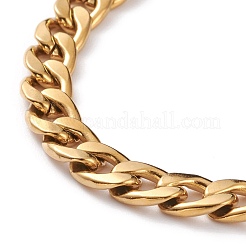 Women's PVD Vacuum Plating 304 Stainless Steel Cuban Chains Bracelets and Necklaces Jewelry Sets&nbsp;SJEW-JS01156