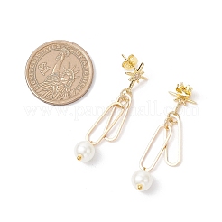 304 Stainless Steel Glass Star with Round Dangle Stud Earrings&nbsp;EJEW-JE06481-02