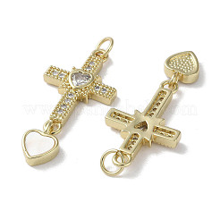 Brass Micro Pave Cubic Zirconia Pendants&nbsp;KK-G485-29A-G