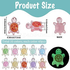 400Pcs 10 Colors Luminous Resin Cabochons&nbsp;MRMJ-SC0001-42