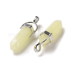 Bullet Pointed Synthetic Luminous Stone Pendants&nbsp;LUMI-PW0001-055-C