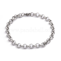 Tarnish Resistant 304 Stainless Steel Cable Chain Bracelets&nbsp;BJEW-I202-02B