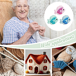 6Pcs 3 Colors Fish Silicone Beads Knitting Needle Protectors/Knitting Needle Stoppers&nbsp;DIY-NB0010-36
