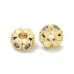 Brass Micro Pave CLear Cubic Zirconia Beads&nbsp;KK-Z044-06B
