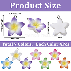 28Pcs 7 Colors Baking Paint Opaque Resin Pendants&nbsp;FIND-SC0019-45