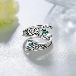 Moon with Teardrop Alloy with Resin Adjustable Cuff Rings&nbsp;FS-WG41F5F-01